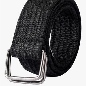 UNIONBAY Black Textured Belt with Silver Buckle